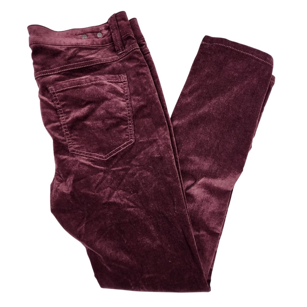 Cabi Skinny Jeans Cords Women 10 Burgundy Corduroy Velvet Stretch 4509 Academia